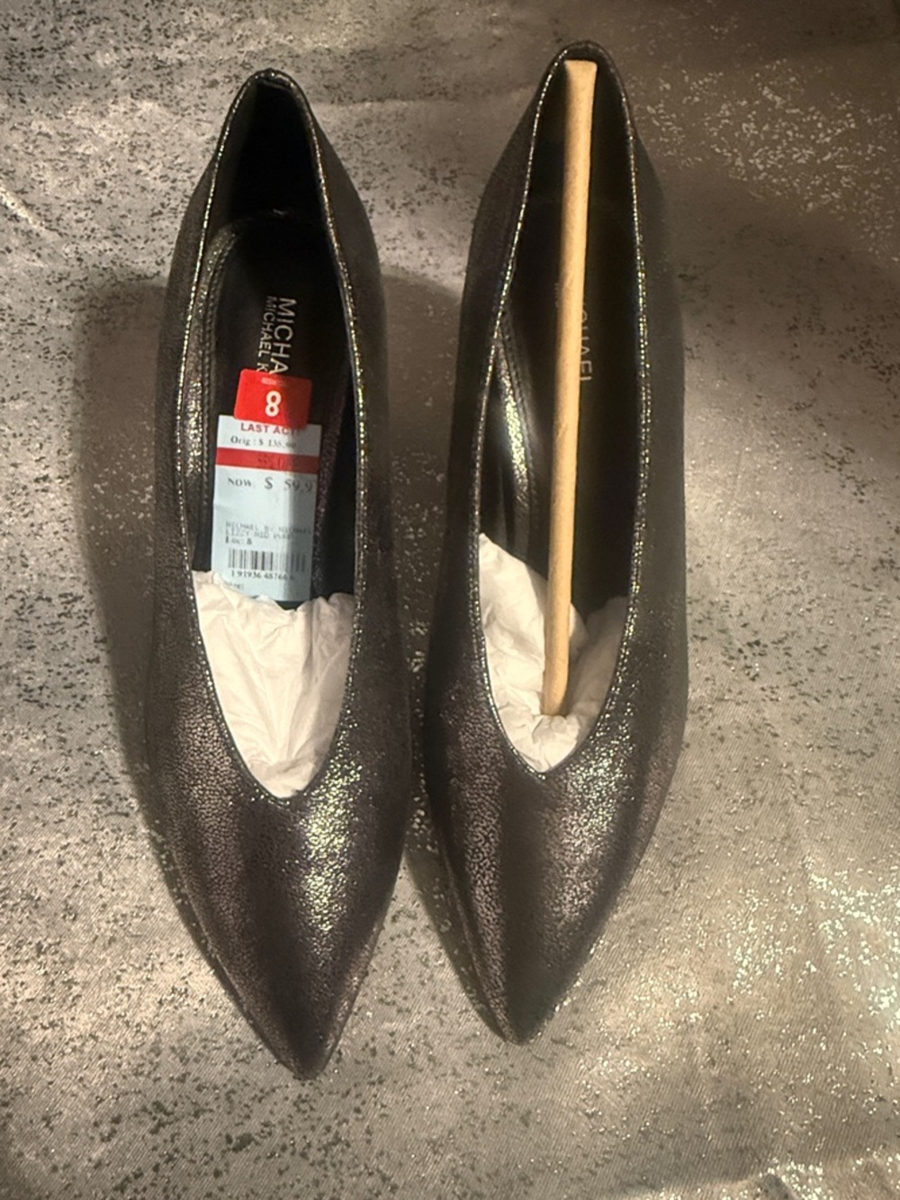 Michael Kors Metallic Black Pointed Toe Pumps